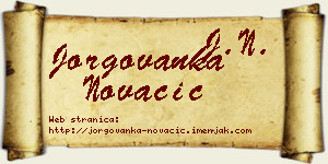 Jorgovanka Novačić vizit kartica